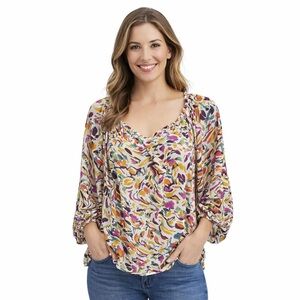 Beach Lunch Lounge fun confetti colored top. EUC. XL.